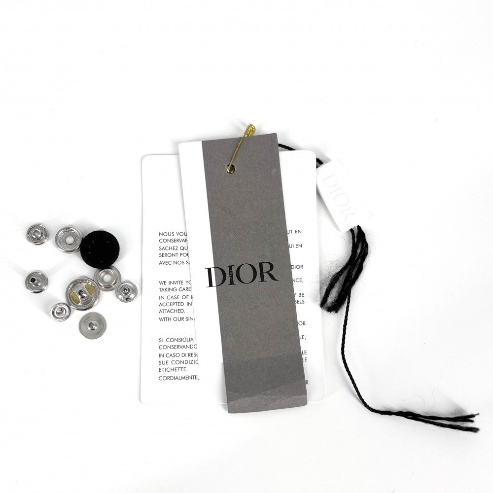 【開店SALE】 Dior ディオール ブルゾン サカイコラボ ハイブリッド ボンバージャケット アウター MA-1 sacai 44 ブラック 黒 シルバー金具 ナイロン キュプラ メンズ【中古品】