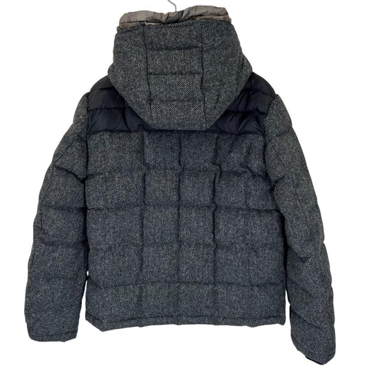 MONCLER モンクレール ダウンジャケット GUYENNE アウター カモフラージュ 迷彩 サイズ２ 320914197885 ブラック 黒 グレー 冬 ウール メンズ【中古品】
