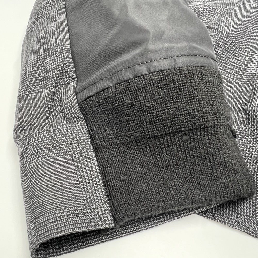 【開店SALE】 Sacai サカイ 長袖シャツ グレンチェックシャツ 異素材シャツ サイズ３ ブラック 黒 グレー 秋 冬 ウール キュプラ メンズ【中古品】
