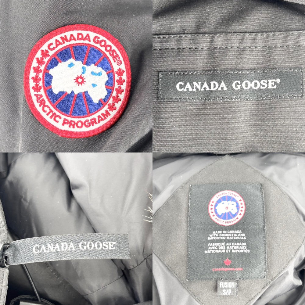 CANADA GOOSE カナダグース ダウンジャケット トリリウムパーカ　フュージョンフィット 　ヘリテージ アウター Trillium Parka Fusion Fit Heritage S 6660LA ブラック 黒 ブラック金具 冬 ポリエステル コットン レディース【中古品】