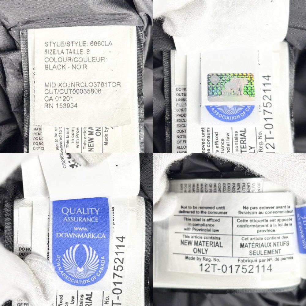 CANADA GOOSE カナダグース ダウンジャケット トリリウムパーカ　フュージョンフィット 　ヘリテージ アウター Trillium Parka Fusion Fit Heritage S 6660LA ブラック 黒 ブラック金具 冬 ポリエステル コットン レディース【中古品】