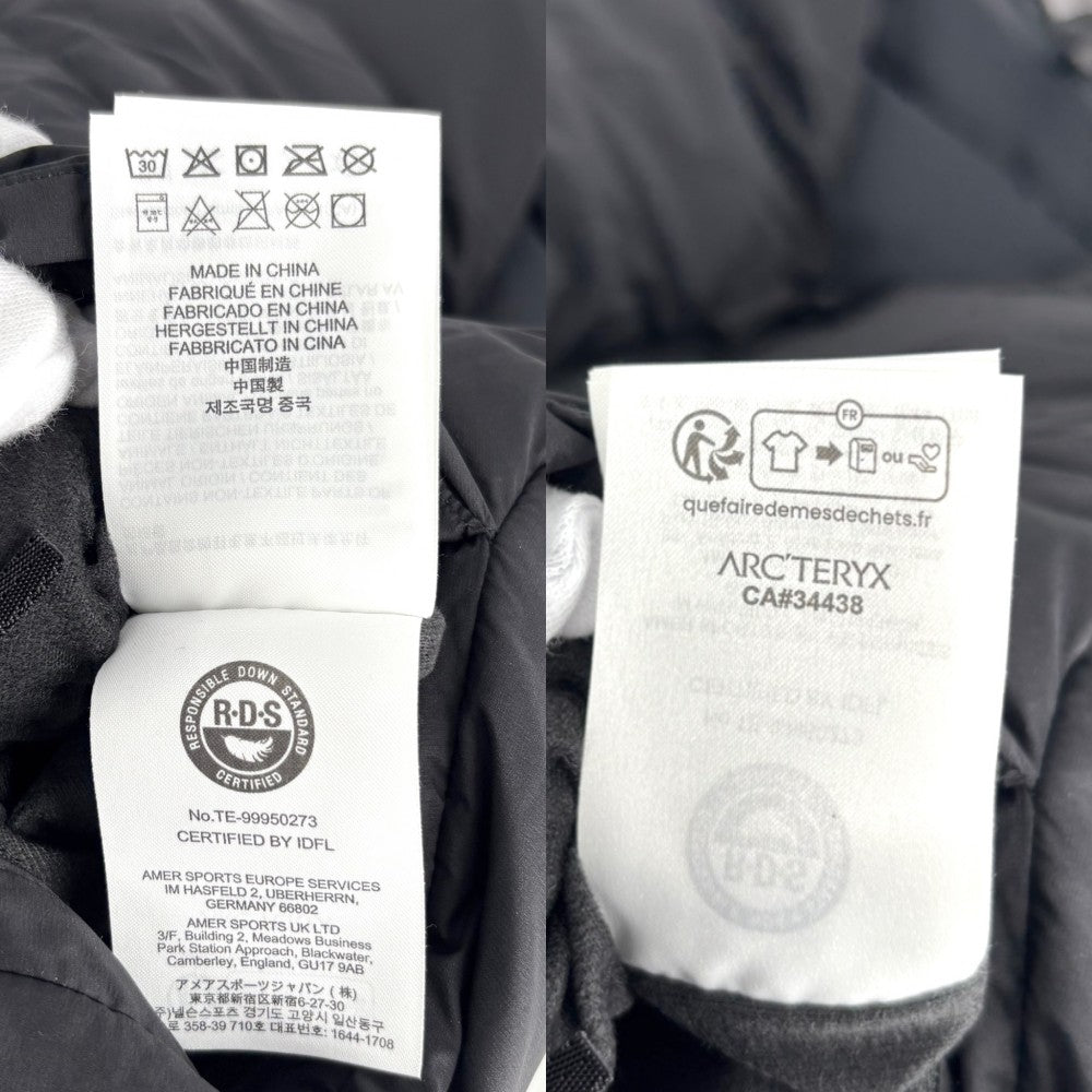 ARC'TERYX アークテリクス ダウンベスト アークテリクス ヴェイランス アウター アパレル ARC’TERYX VEILANCE 服 M ブラック 黒 ブラック金具 秋 冬 ナイロン メンズ【中古品】