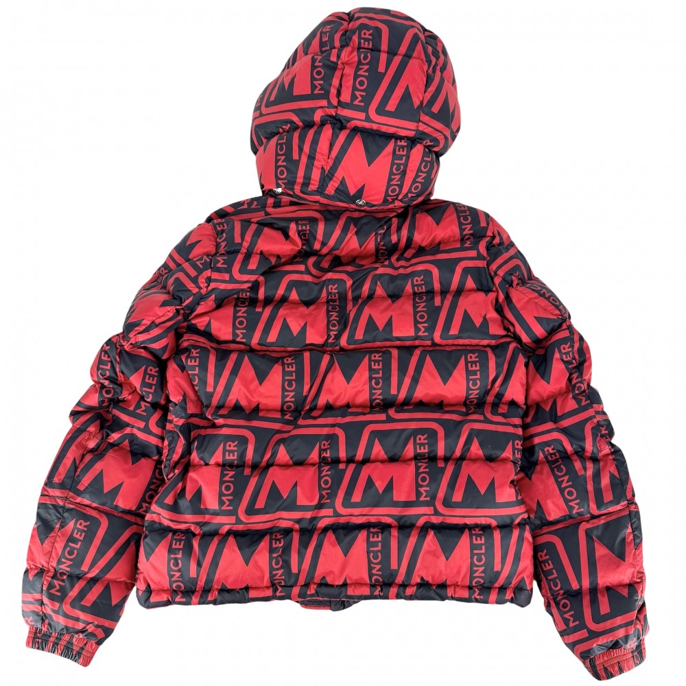 MONCLER モンクレール ダウンジャケット FRIOLAND アウター アパレル 3サイズ 服 レッド 赤 ブラック 黒 シルバー金具 冬 ポリエステル メンズ【中古品】