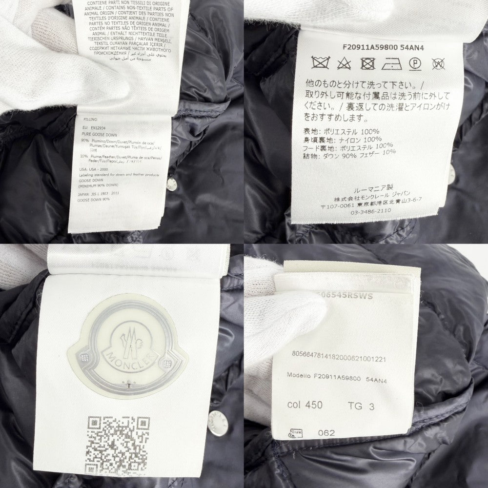 MONCLER モンクレール ダウンジャケット FRIOLAND アウター アパレル 3サイズ 服 レッド 赤 ブラック 黒 シルバー金具 冬 ポリエステル メンズ【中古品】