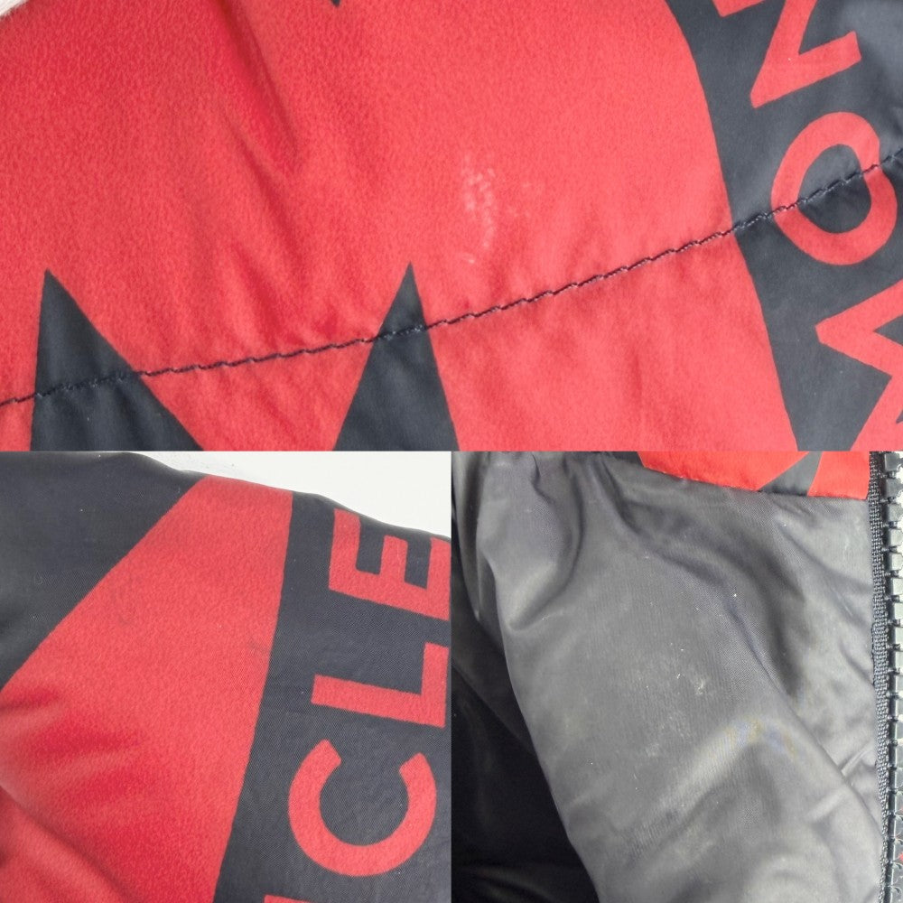 MONCLER モンクレール ダウンジャケット FRIOLAND アウター アパレル 3サイズ 服 レッド 赤 ブラック 黒 シルバー金具 冬 ポリエステル メンズ【中古品】