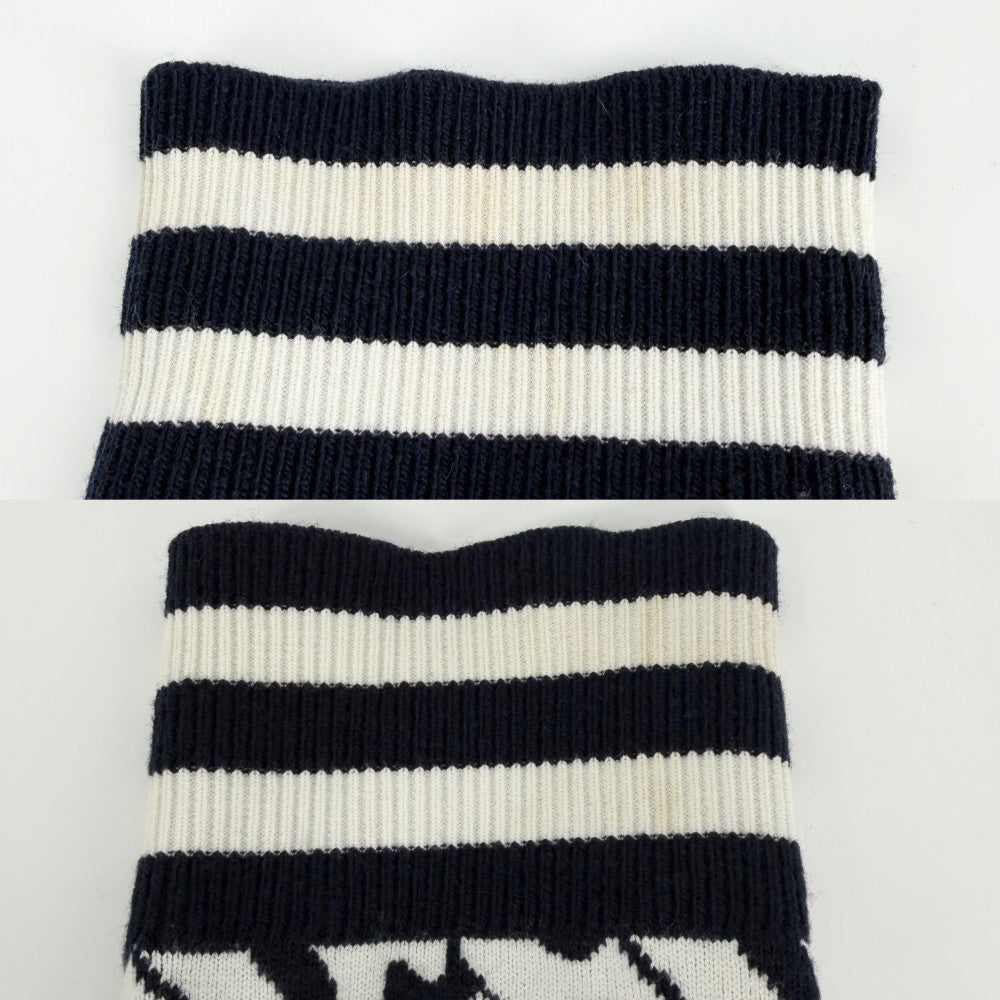 BURBERRY バーバリー カーディガン TBロゴ オーバーサイズ トップス 服 アパレル XS 8058405 ネイビー 紺 ホワイト 白 春 秋 冬 レディース【中古品】