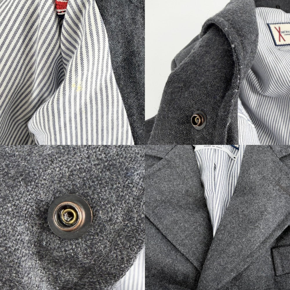 MONCLER モンクレール ダウンジャケット CHESTER アウター ストライプ 2サイズ グレー 冬 ナイロン メンズ【中古品】