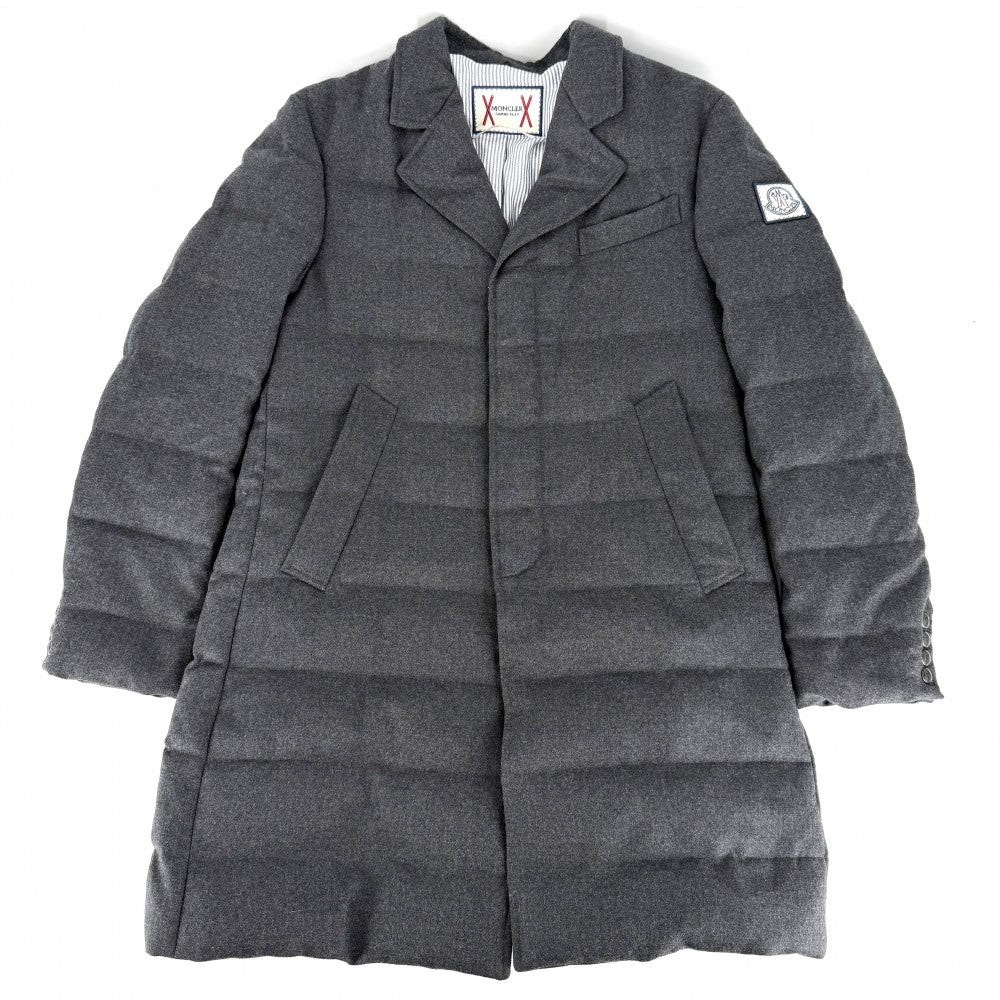 MONCLER モンクレール ダウンジャケット CHESTER アウター ストライプ 2サイズ グレー 冬 ナイロン メンズ【中古品】