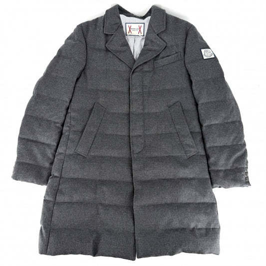 MONCLER モンクレール ダウンジャケット CHESTER アウター ストライプ 2サイズ グレー 冬 ナイロン メンズ【中古品】