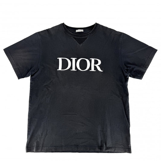DIOR HOMME ディオール・オム 半袖シャツ ロゴ 服 アパレル XL ネイビー 紺 夏 コットン メンズ【中古品】