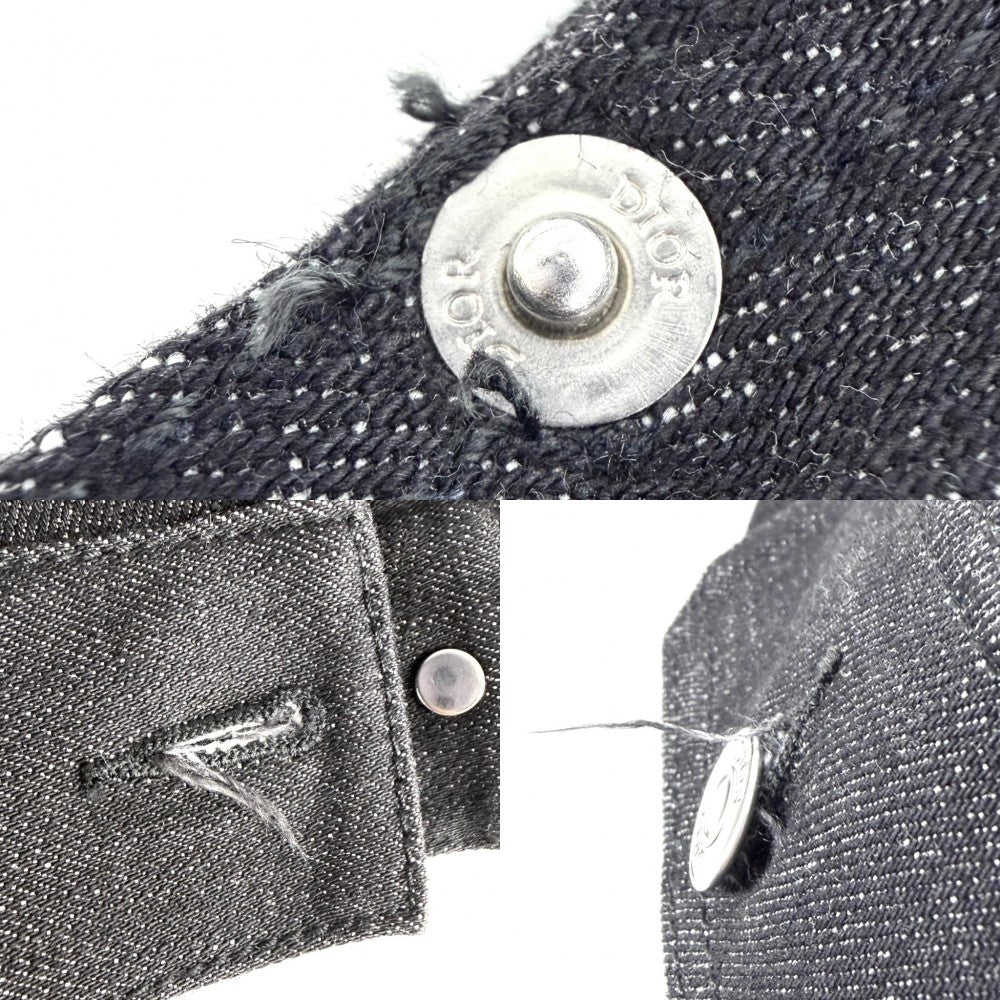 Dior ディオール デニムジャケット オブリーク アウター アパレル 服 48 013D480D236X ブラック 黒 シルバー金具 春 秋 コットン ポリエステル ポリウレタン メンズ【中古品】