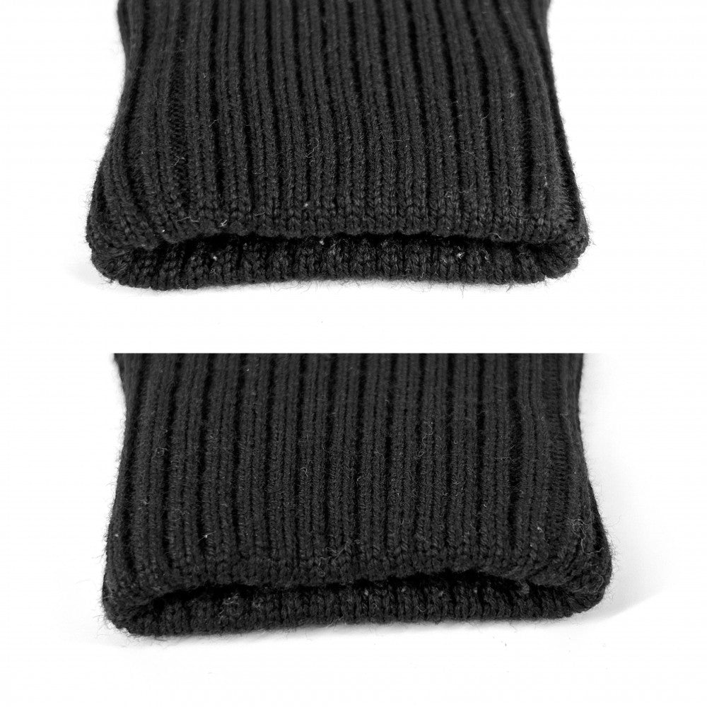 MONCLER モンクレール ブルゾン ニット切り替え TRICOT CARDIGAN アウター ジップアップ 素材切り替え アパレル 服 S ブラック 黒 ガンメタル金具 春 秋 ナイロン アクリル ウール メンズ【中古品】