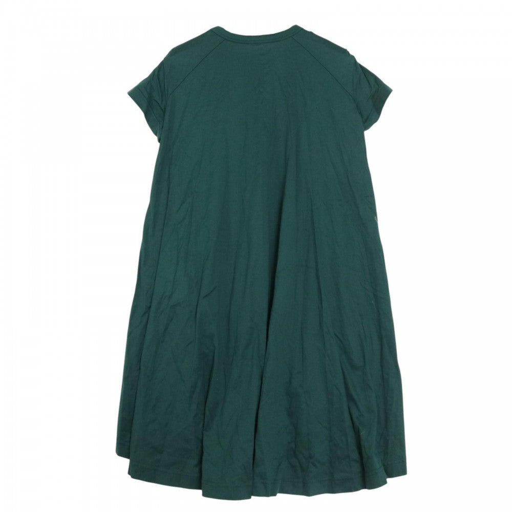 【開店SALE】 Sacai サカイ ワンピース 半袖 ロングワンピース 2サイズ グリーン 緑 シルバー金具 コットン レディース【中古品】