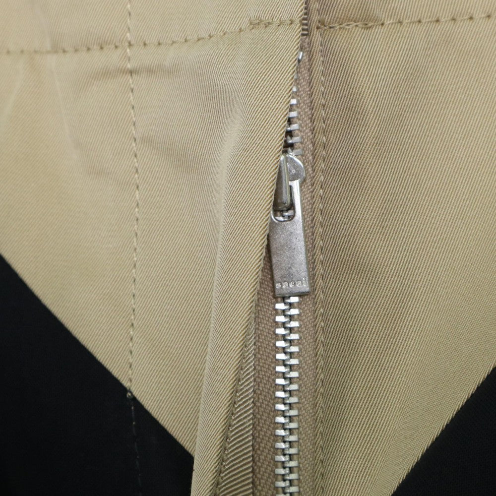 Sacai サカイ ボトムス シースルー ハーフパンツ ワイドパンツ 服 3サイズ ベージュ ブラック 黒 シルバー金具 コットン ポリエステル レディース【中古品】