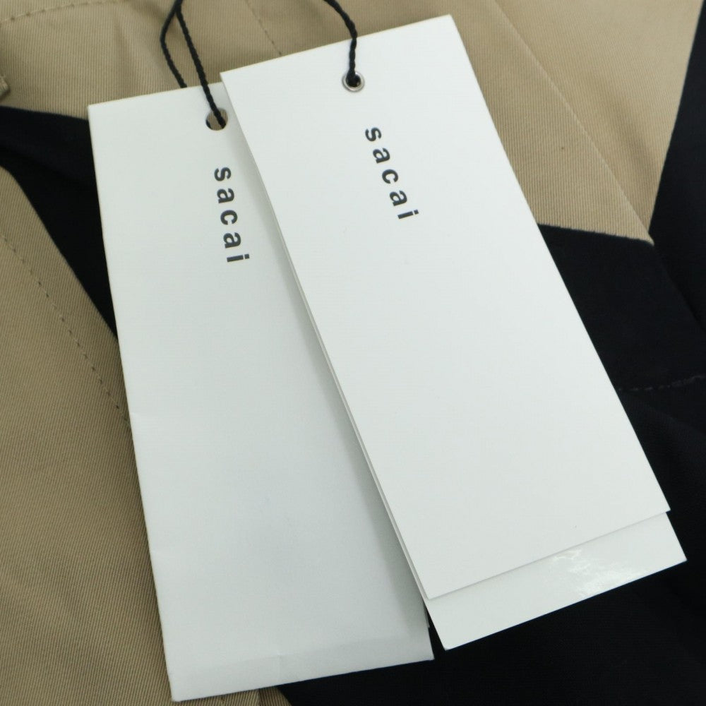 【開店SALE】 Sacai サカイ ボトムス シースルー ハーフパンツ ワイドパンツ 服 3サイズ ベージュ ブラック 黒 シルバー金具 コットン ポリエステル レディース【中古品】