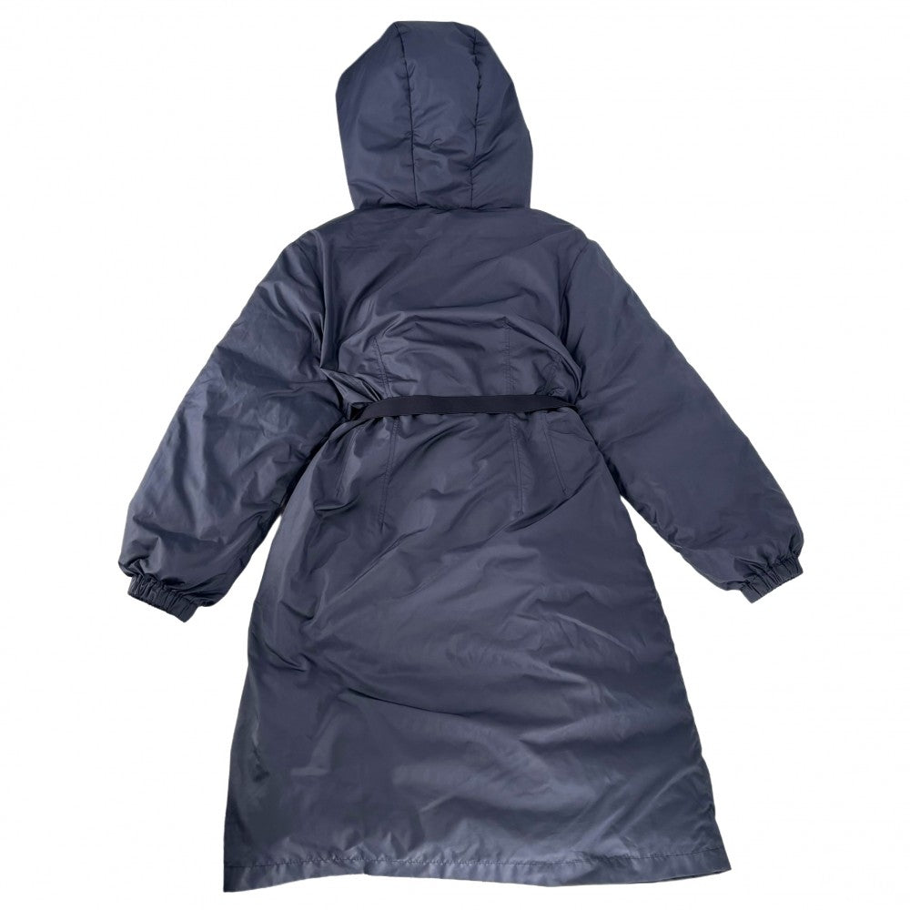 MONCLER モンクレール ダウンジャケット EVETTES ダウンコート リバーシブル 0サイズ アウター ネイビー 紺 ゴールド金具 冬 ポリエステル ナイロン レディース【中古品】
