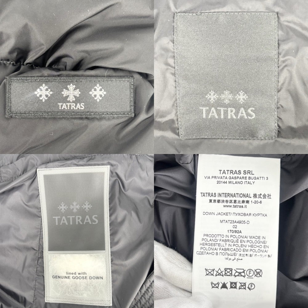 【開店SALE】 TATRAS タトラス ダウンジャケット ドミッツィアーノ アウター フード付き DOMIZIANO 2サイズ アパレル 服 MTA18A4289-D ブラック 黒 ガンメタル金具 冬 ナイロン メンズ【中古品】