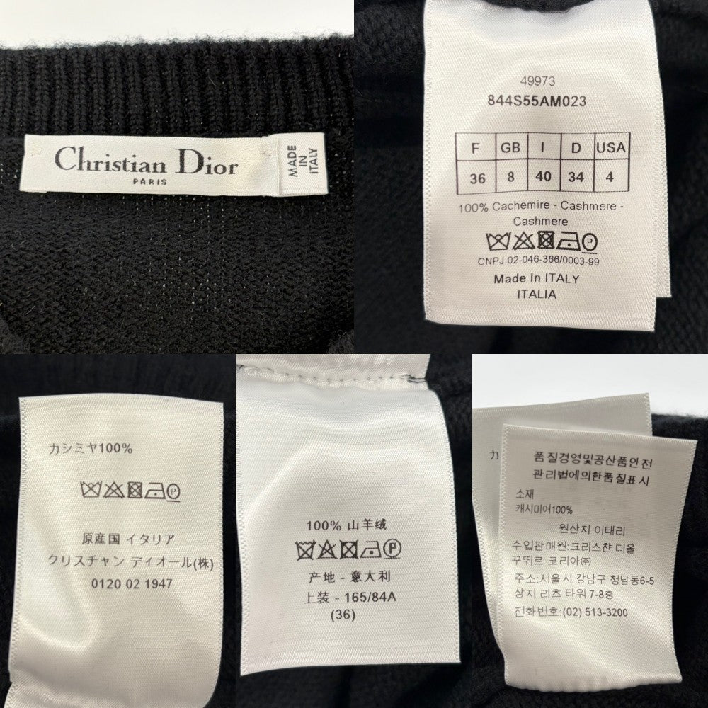 Christian Dior クリスチャンディオール ニット J'ADIOR 8 ボクシーセーター トップス アパレル 服 36 ブラック 黒 春 秋 冬 カシミヤ レディース【中古品】
