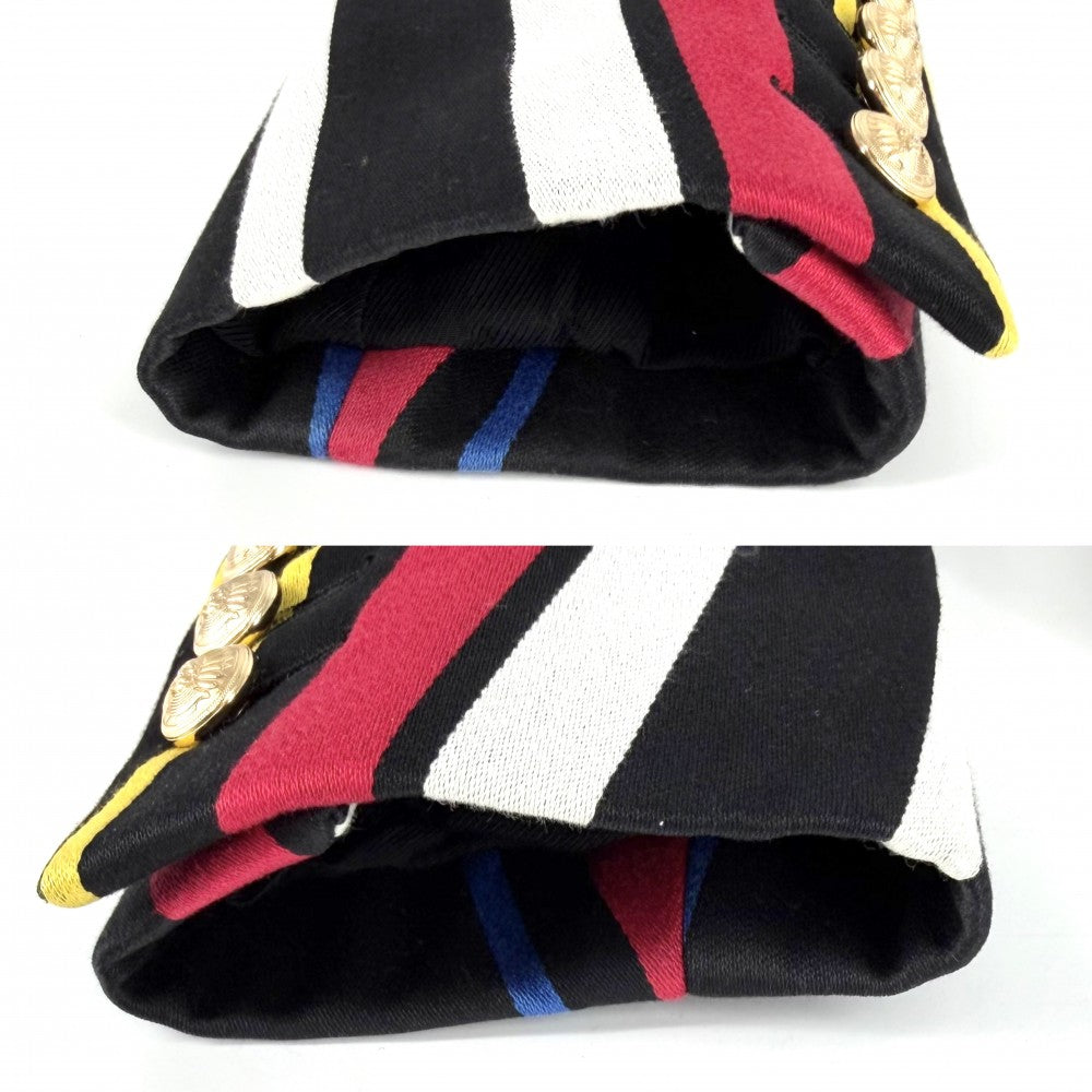 BALMAIN バルマン テーラードジャケット アウター アパレル 服 34 ブラック 黒 マルチカラー ゴールド金具 コットン レディース【中古品】