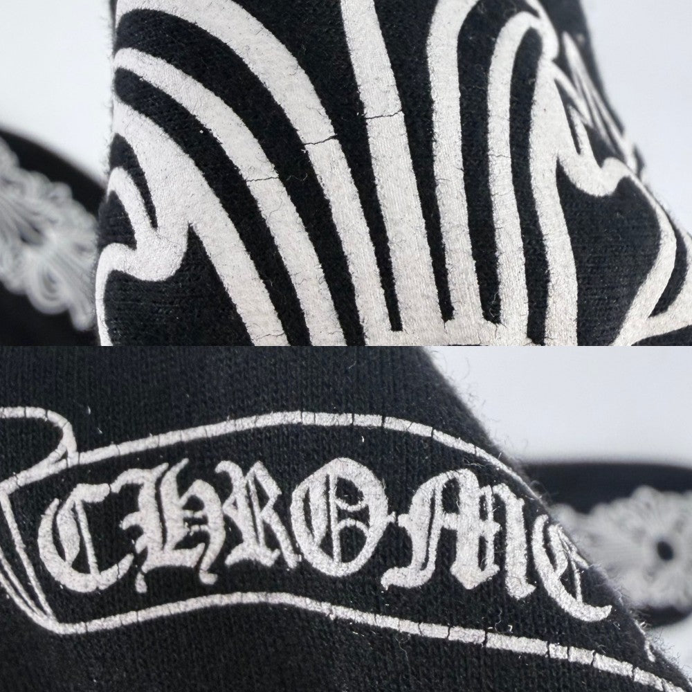 CHROME HEARTS クロムハーツ 長袖Ｔシャツ ダガー ロゴ クルーネック トップス 服 アパレル ホースシュー L ブラック 黒 コットン レーヨン メンズ【中古品】