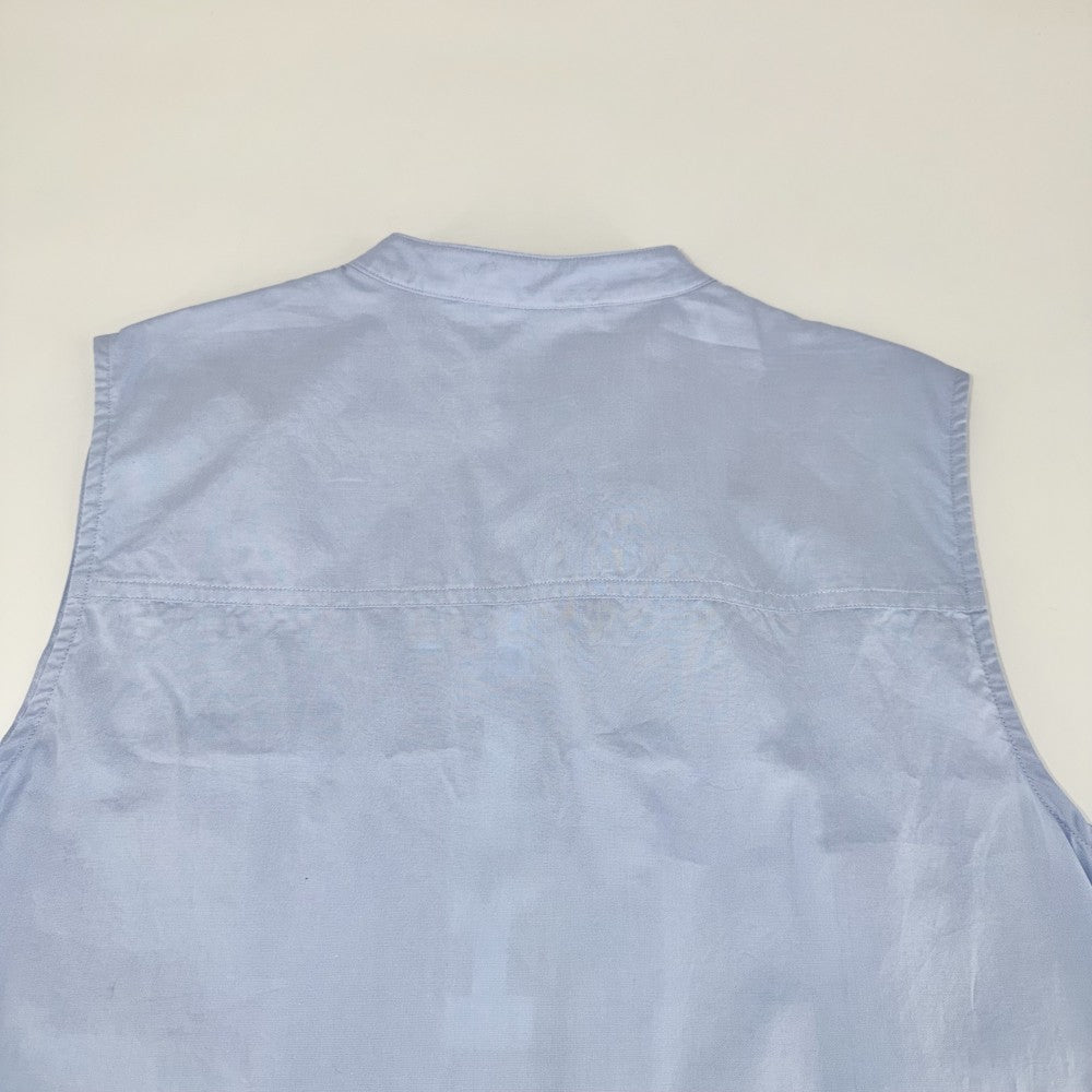 BURBERRY バーバリー ワンピース ロゴ ノースリーブ トップス アパレル 服 38 ブルー 青 春 夏 コットン レディース【中古品】