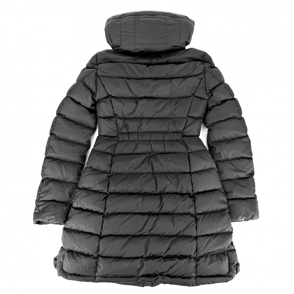 MONCLER モンクレール ダウンジャケット FLAMMETTE ダウンコート アウター ロング フード付き 00サイズ ブラック 黒 シルバー金具 冬 ナイロン レディース【中古品】