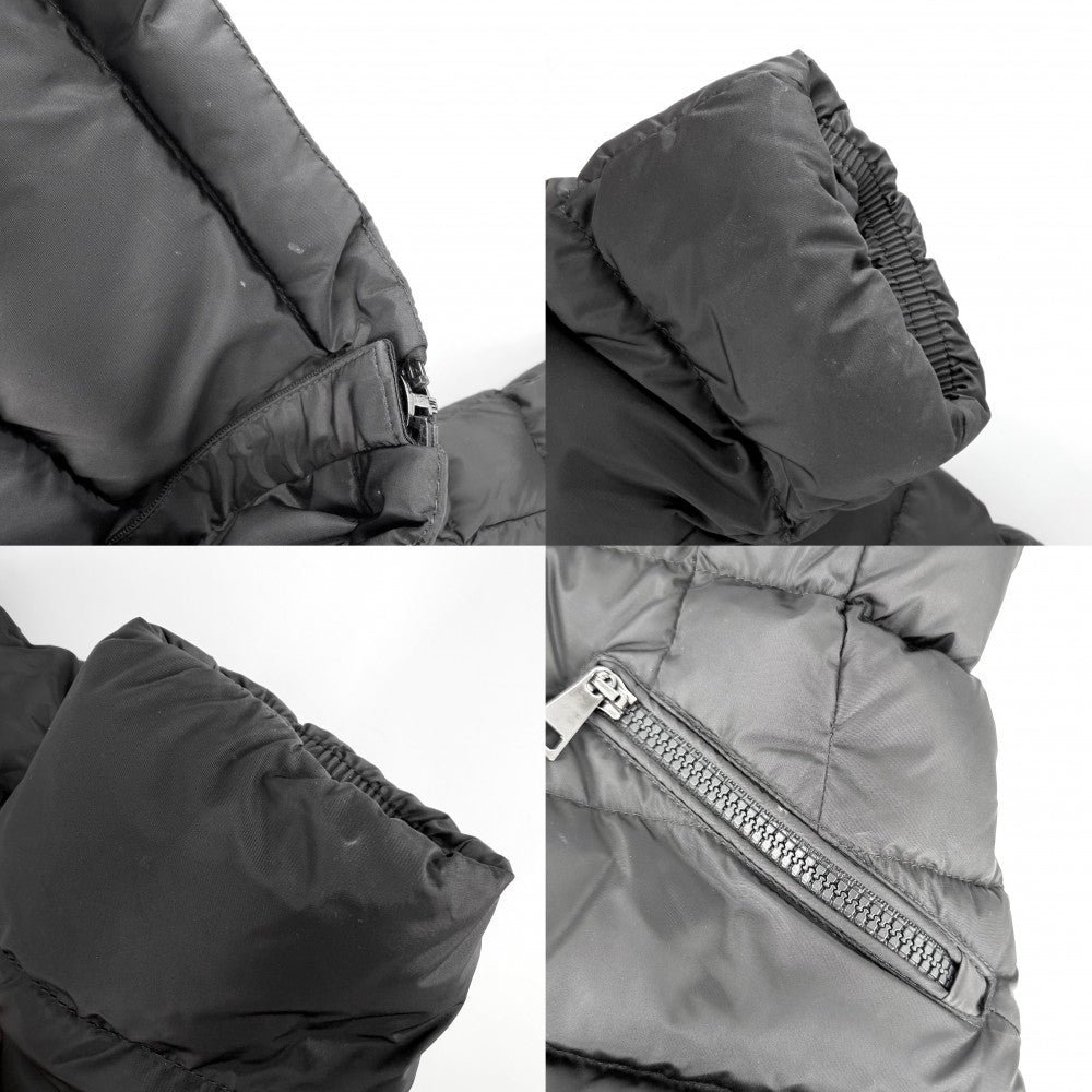 MONCLER モンクレール ダウンジャケット FLAMMETTE ダウンコート アウター ロング フード付き 00サイズ ブラック 黒 シルバー金具 冬 ナイロン レディース【中古品】
