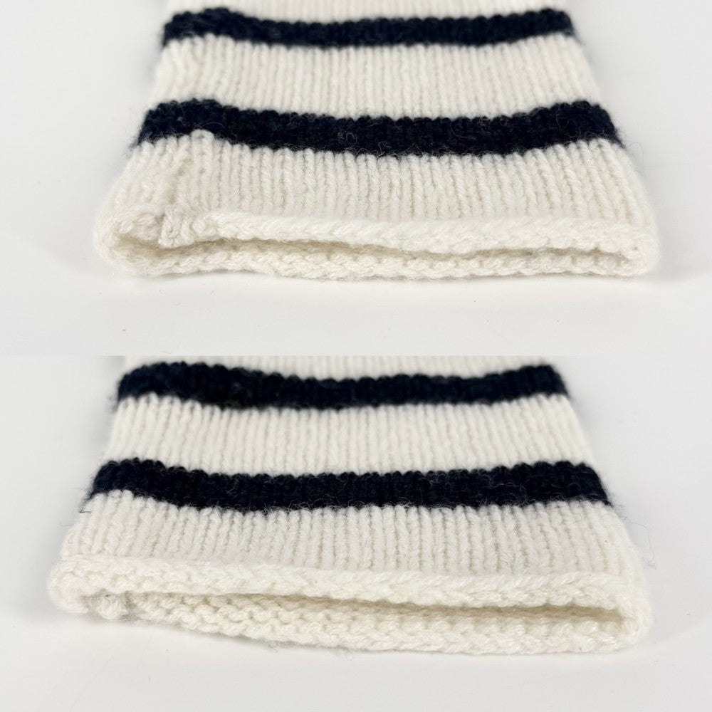Christian Dior クリスチャンディオール ニット ボーダー トップス 長袖 アパレル 服 40 ネイビー 紺 ホワイト 白 秋 冬 カシミヤ レディース【中古品】