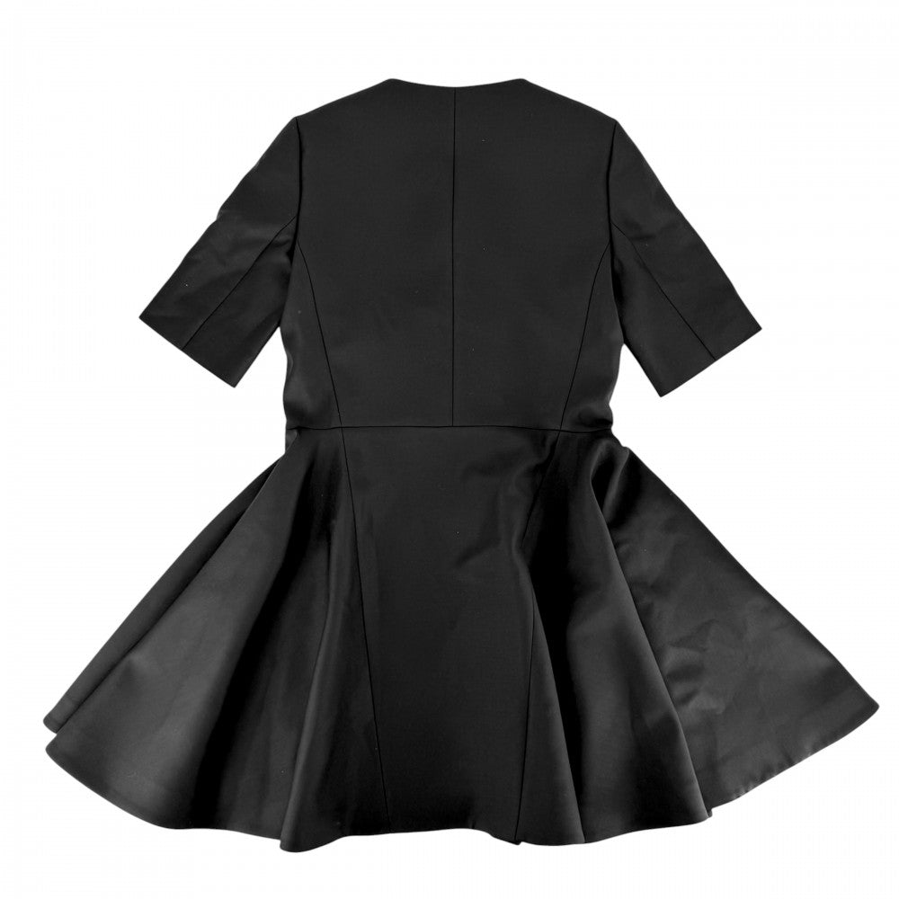 Christian Dior クリスチャンディオール ワンピース フレアワンピース ダブルブレスト 半袖 服 アパレル 40 ブラック 黒 春 夏 ウール ナイロン ポリウレタン レディース【中古品】