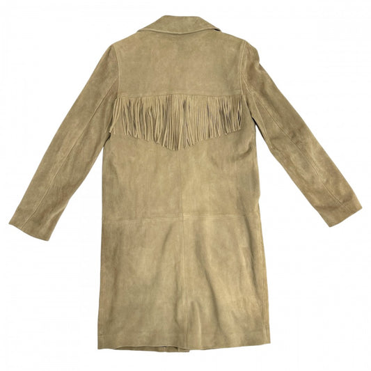 SAINT LAURENT PARIS サンローランパリ アウター フリンジ ロングコート 36 455788 ブラウン 茶 秋 冬 ヤギ革 メンズ【中古品】