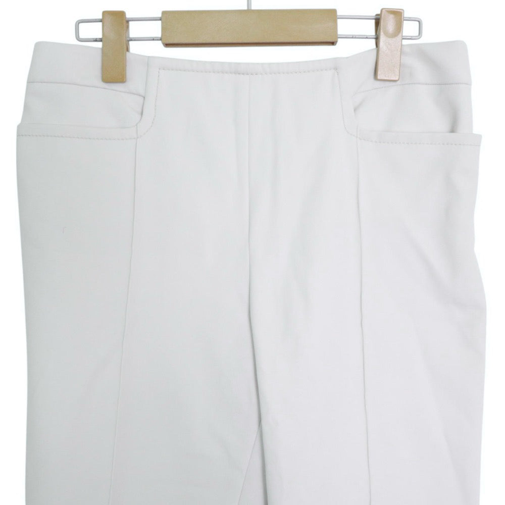 HERMES エルメス パンツ スラックス 長ズボン アパレル 服 38 ホワイト 白 シルバー金具 オールシーズン コットン ポリアミド エラスタン レディース【中古品】