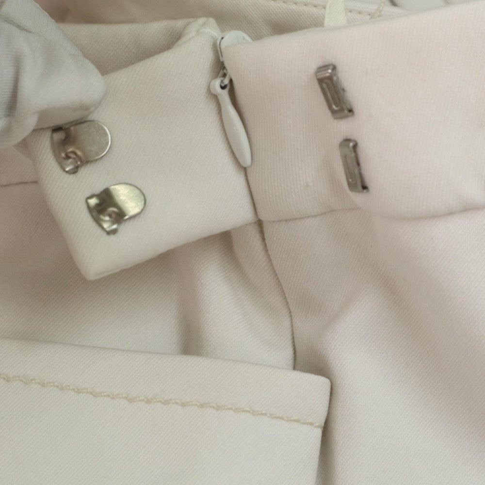HERMES エルメス パンツ スラックス 長ズボン アパレル 服 38 ホワイト 白 シルバー金具 オールシーズン コットン ポリアミド エラスタン レディース【中古品】
