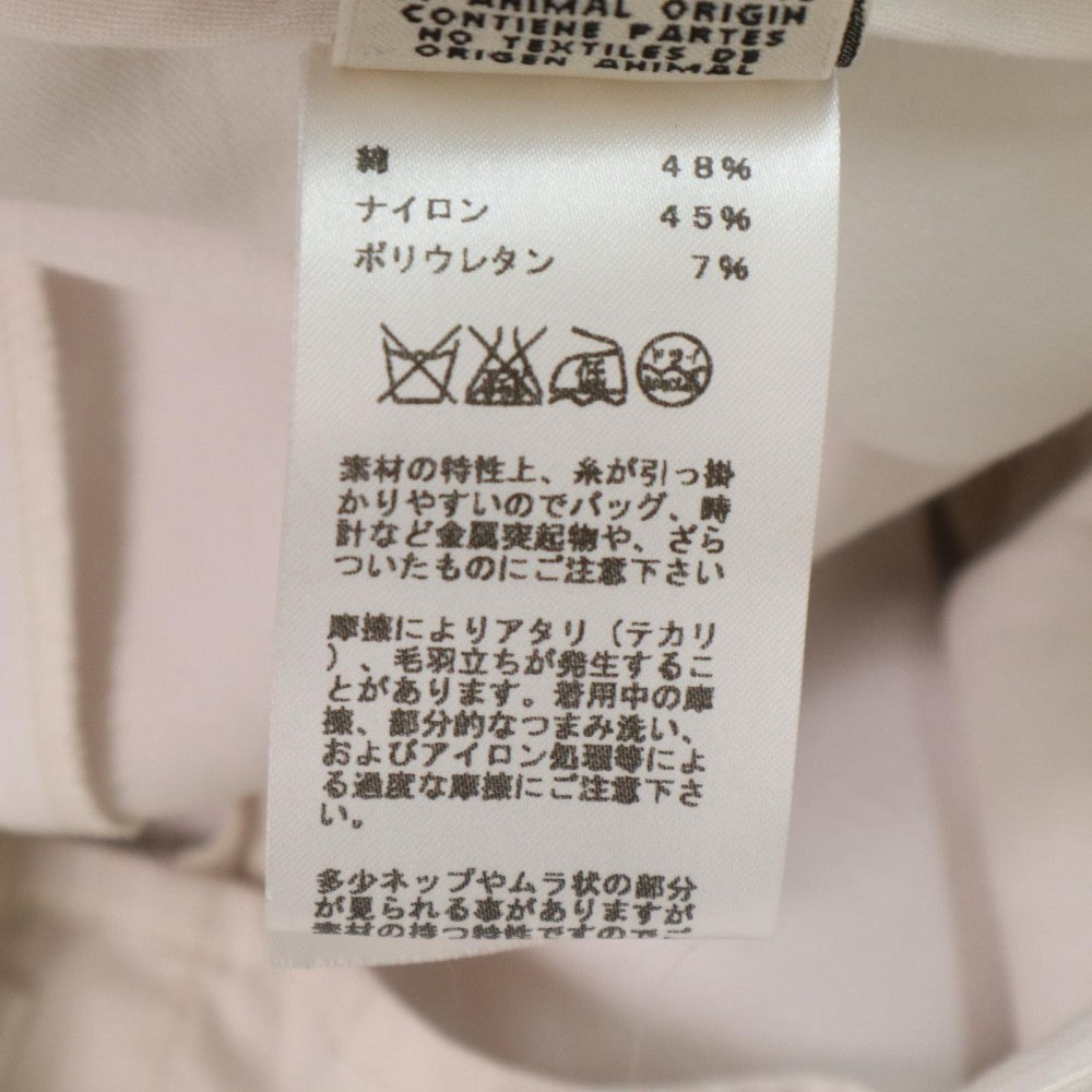 HERMES エルメス パンツ スラックス 長ズボン アパレル 服 38 ホワイト 白 シルバー金具 オールシーズン コットン ポリアミド エラスタン レディース【中古品】
