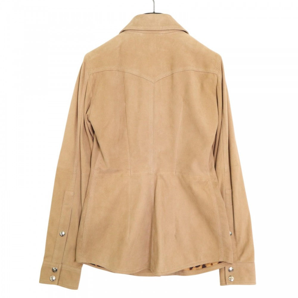 DOLCE&GABBANA ドルチェアンドガッバーナ アウター ヒョウ柄 ジャケット ベロア 古着 服 アパレル ドルガバ 40 ブラウン 茶 ブロンズ金具 春 秋 山羊革 レディース【中古品】