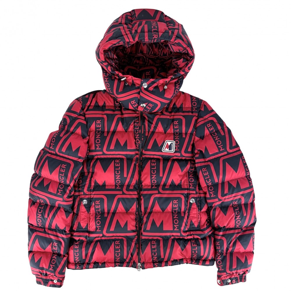 MONCLER モンクレール ダウンジャケット FRIOLAND アウター アパレル 1サイズ 服 F20911A59800 レッド 赤 ブラック 黒 ブラック金具 冬 ポリエステル メンズ【中古品】