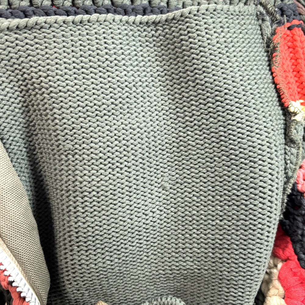 Sacai サカイ ブルゾン ミックスニットブルゾン アウター ジャケット アパレル 服 4サイズ 26-03942M ダークグリーン マルチカラー 秋 冬 ポリエステル コットン アクリル メンズ【中古品】