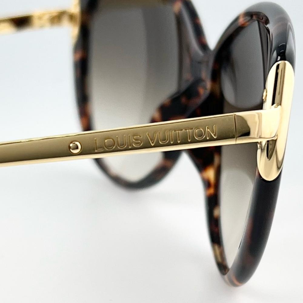 LOUIS VUITTON ルイヴィトン サングラス ガルガン キャットアイ アイウェア ベッコウ柄 Z0756E メタル プラスチック ブラウン 茶 ゴールド金具 レディース【中古品】