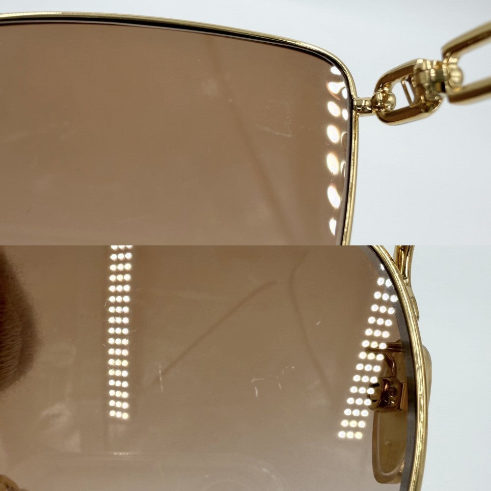 LOUIS VUITTON ルイヴィトン サングラス マイLVチェーン・ラウンド アイウェア 眼鏡 ファッションアイテム Z1522E ゴールド レディース【中古品】
