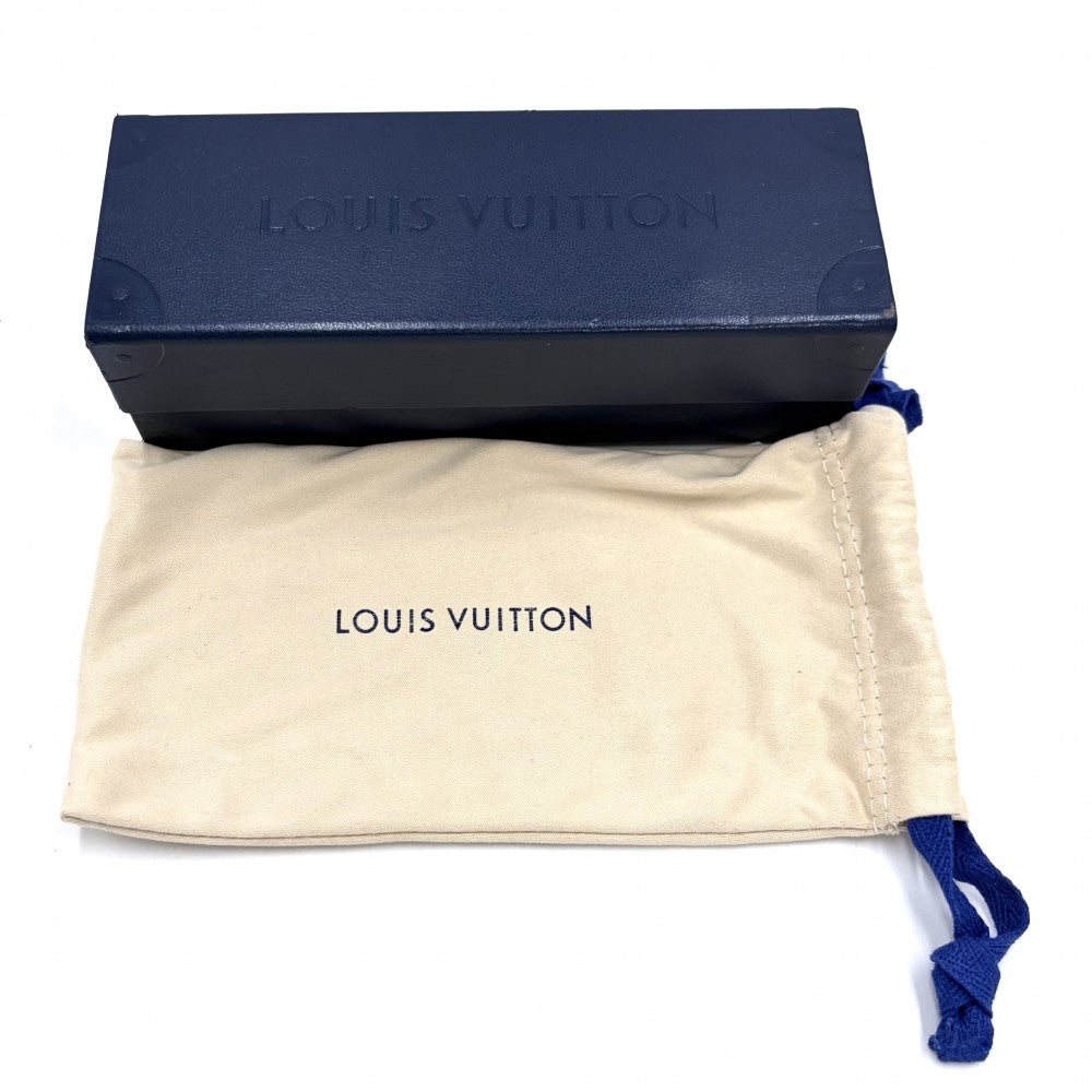 LOUIS VUITTON ルイヴィトン サングラス モノグラム ファッションアイテム アイウェア 眼鏡 Z1043E ダークグリーン グレー ゴールド金具 メンズ【中古品】