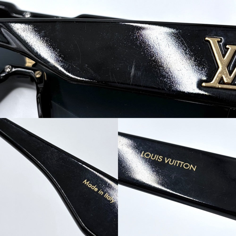 LOUIS VUITTON ルイヴィトン サングラス モノグラムフラワー サングラスサイクロン 眼鏡 アイウェア ファッションアイテム 小物 Z1578E アセテート ブラック 黒 ゴールド金具 メンズ【中古品】