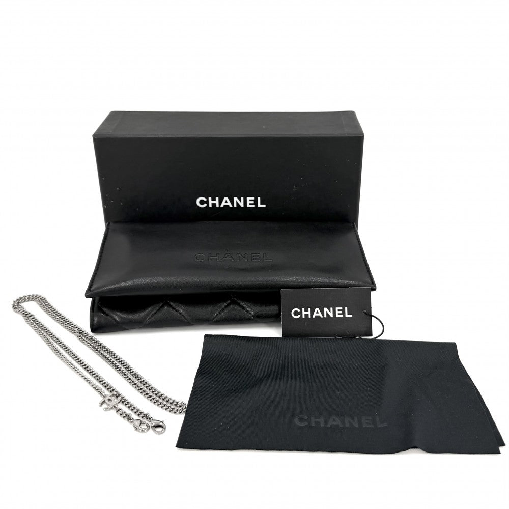 【開店SALE】 CHANEL シャネル サングラス ココマーク アイウェア チェーン 4245 ブラウン 茶 シルバー金具 レディース【中古品】