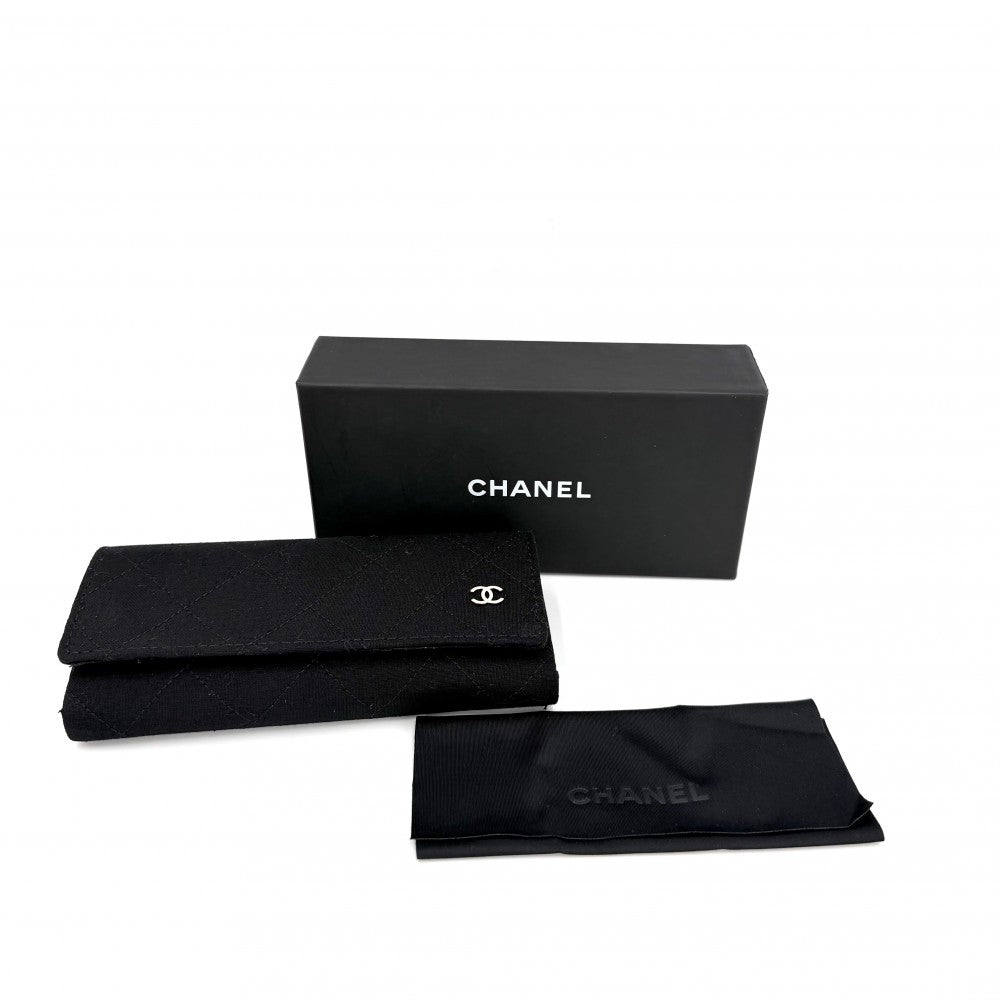 CHANEL シャネル サングラス リムレス ココマーク アイウェア 眼鏡 4287-T チタン ブラック 黒 ゴールド金具 レディース【中古品】