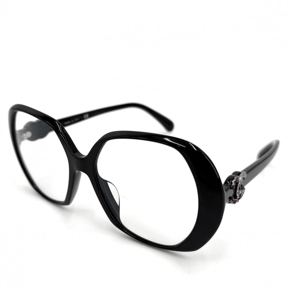 【開店SALE】 CHANEL シャネル サングラス ココマーク アイウェア 眼鏡 カラーレンズ 3418-S-A ブラック 黒 ゴールド金具 レディース【中古品】