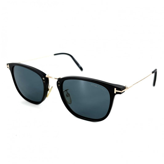TOM FORD トムフォード サングラス ウェリントン アイウェア 眼鏡 TF672 ブラック 黒 ゴールド金具 メンズ【中古品】