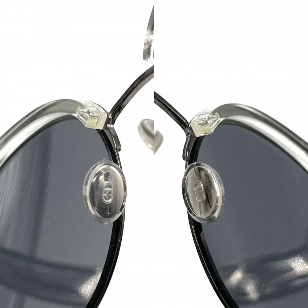 【開店SALE】 Dior ディオール サングラス DIORAMA MINI アイウェア ラウンド キャットアイ 物 眼鏡 プラスチック ブラック 黒 シルバー金具 レディース【中古品】