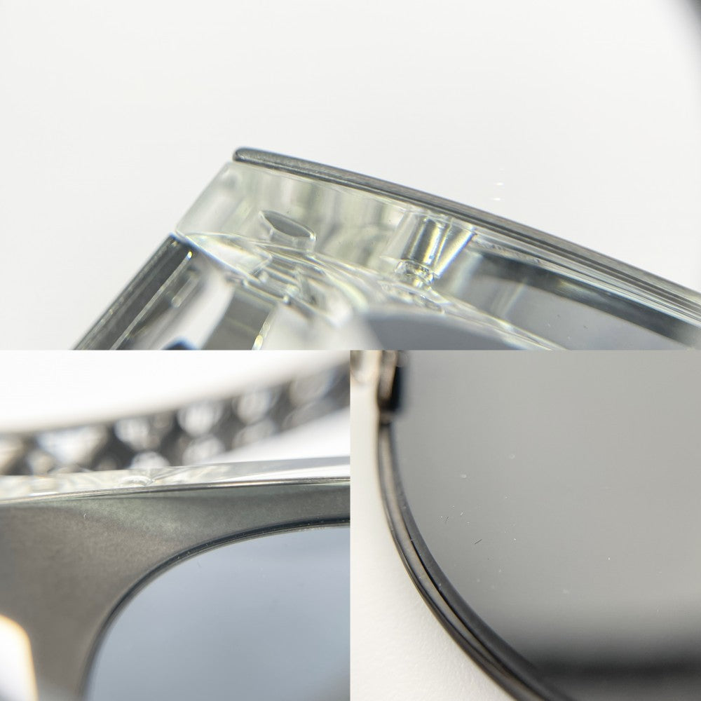 【開店SALE】 Dior ディオール サングラス DIORAMA MINI アイウェア ラウンド キャットアイ 物 眼鏡 プラスチック ブラック 黒 シルバー金具 レディース【中古品】