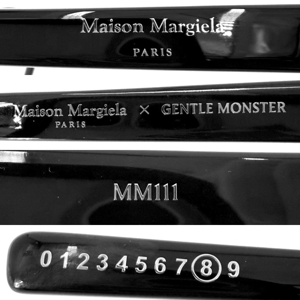 サングラス GENTLE MONSTER Maison Margiela アイウェア 眼鏡 ジェントルモンスター×メゾンマルジェラ MM111 ブラック 黒 シルバー金具 ユニセックス【中古品】