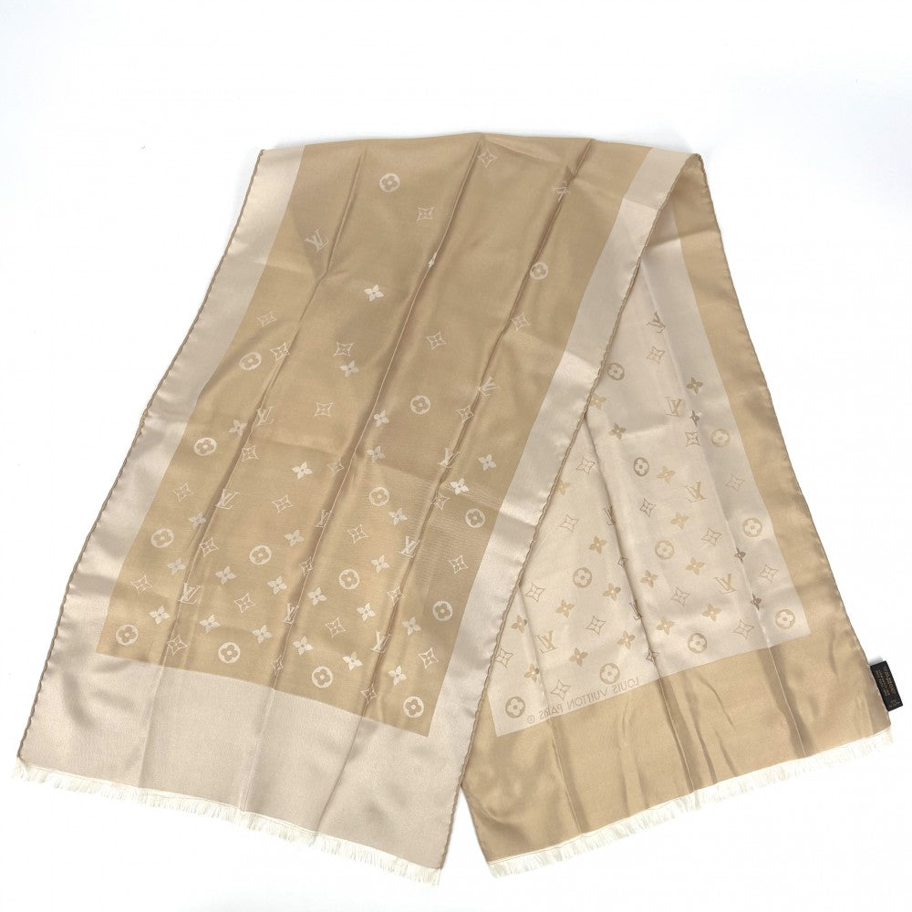 【開店SALE】 LOUIS VUITTON ルイヴィトン スカーフ モノグラム エシャルプカプリ ファッションアイテム 小物 M71051 シルク ベージュ系 レディース【中古品】