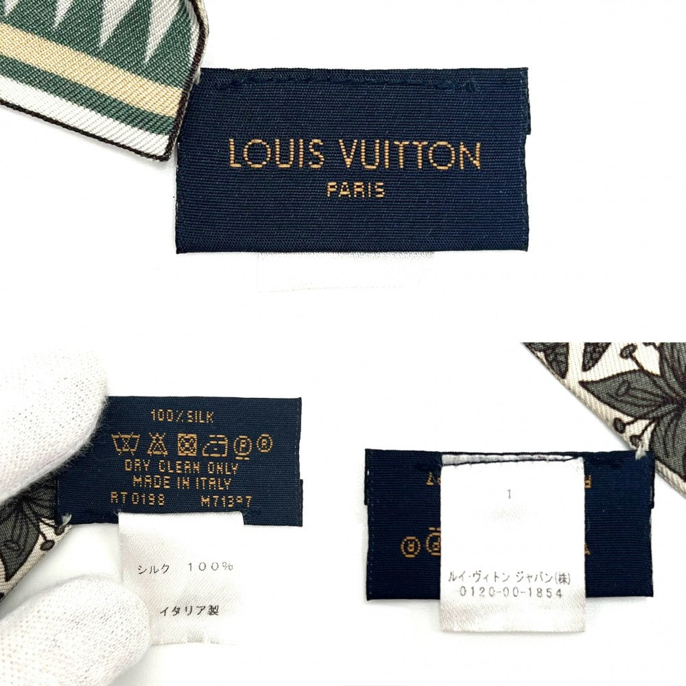 【開店SALE】 LOUIS VUITTON ルイヴィトン スカーフ バンドーBB ジュドゥルイ M71397 シルク カーキ ベージュ レディース【中古品】