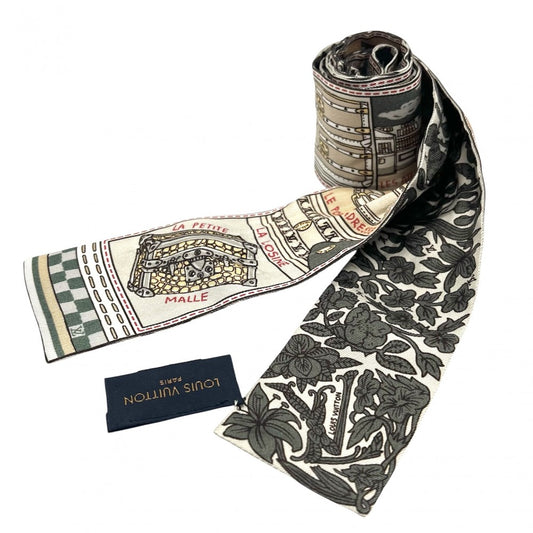 【開店SALE】 LOUIS VUITTON ルイヴィトン スカーフ バンドーBB ジュドゥルイ M71397 シルク カーキ ベージュ レディース【中古品】